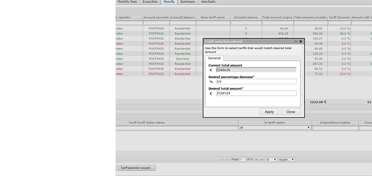 how itariff simulator works - options